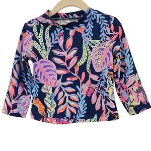 LILLY PULITZER "BOBBY" UPF 50. "YOU'VE BEEN SPOTTED" RASHGUARD. TOP ONLY. SIZE 3